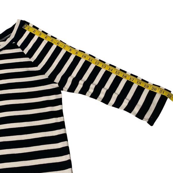 THE TALBOTS TEE size XL Striped Top Pullover Raglan 3/4 Sleeves 100% Cotton - Picture 5 of 6